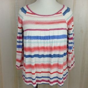 Anthropologie Meadow Rue Peasant Top Smocked Sz. S